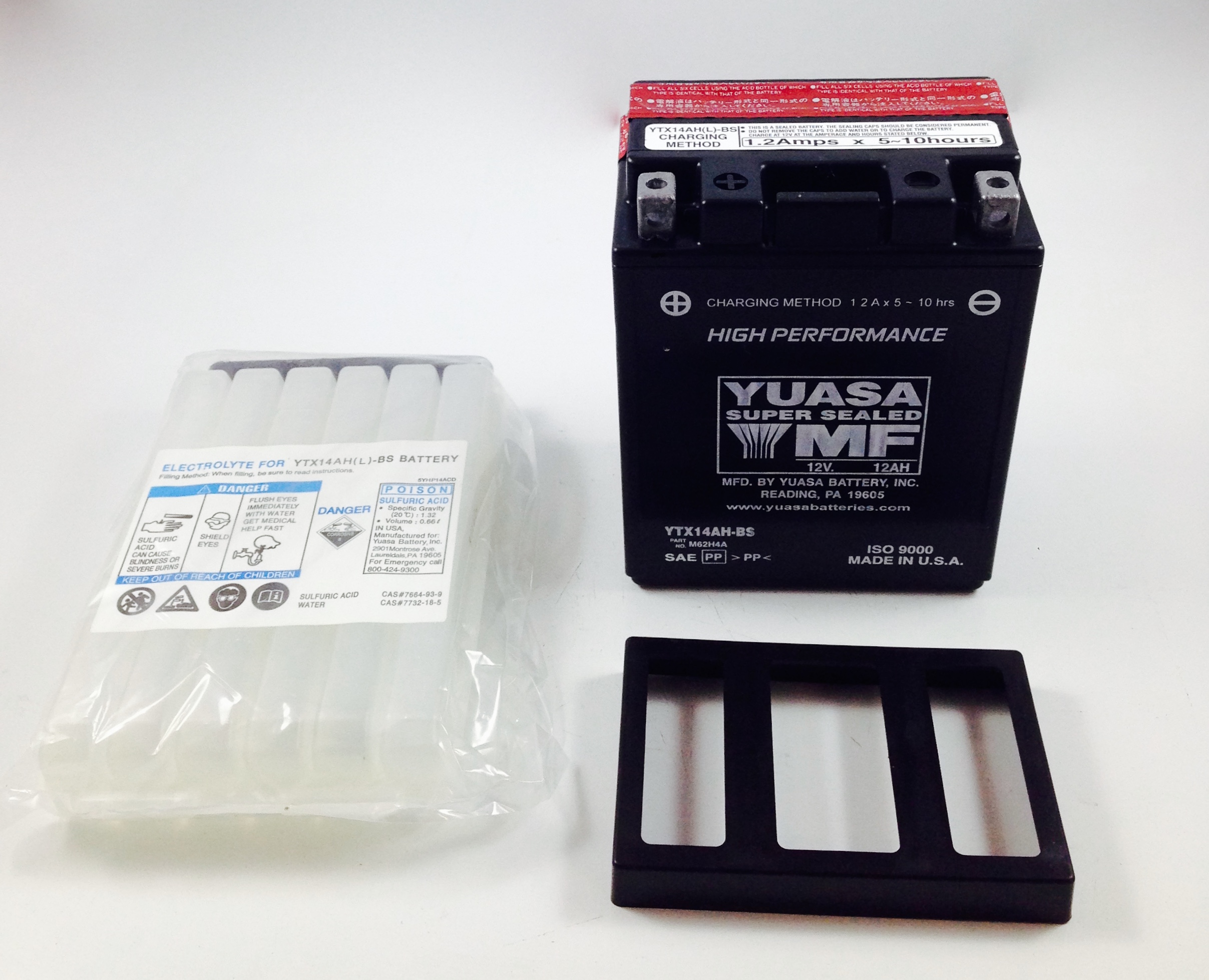 BATTERIA MOTO-SCOOTER YUASA 12V 12AH YTX14AH-BS SIGILLATA HIGH PERFORMANCE
