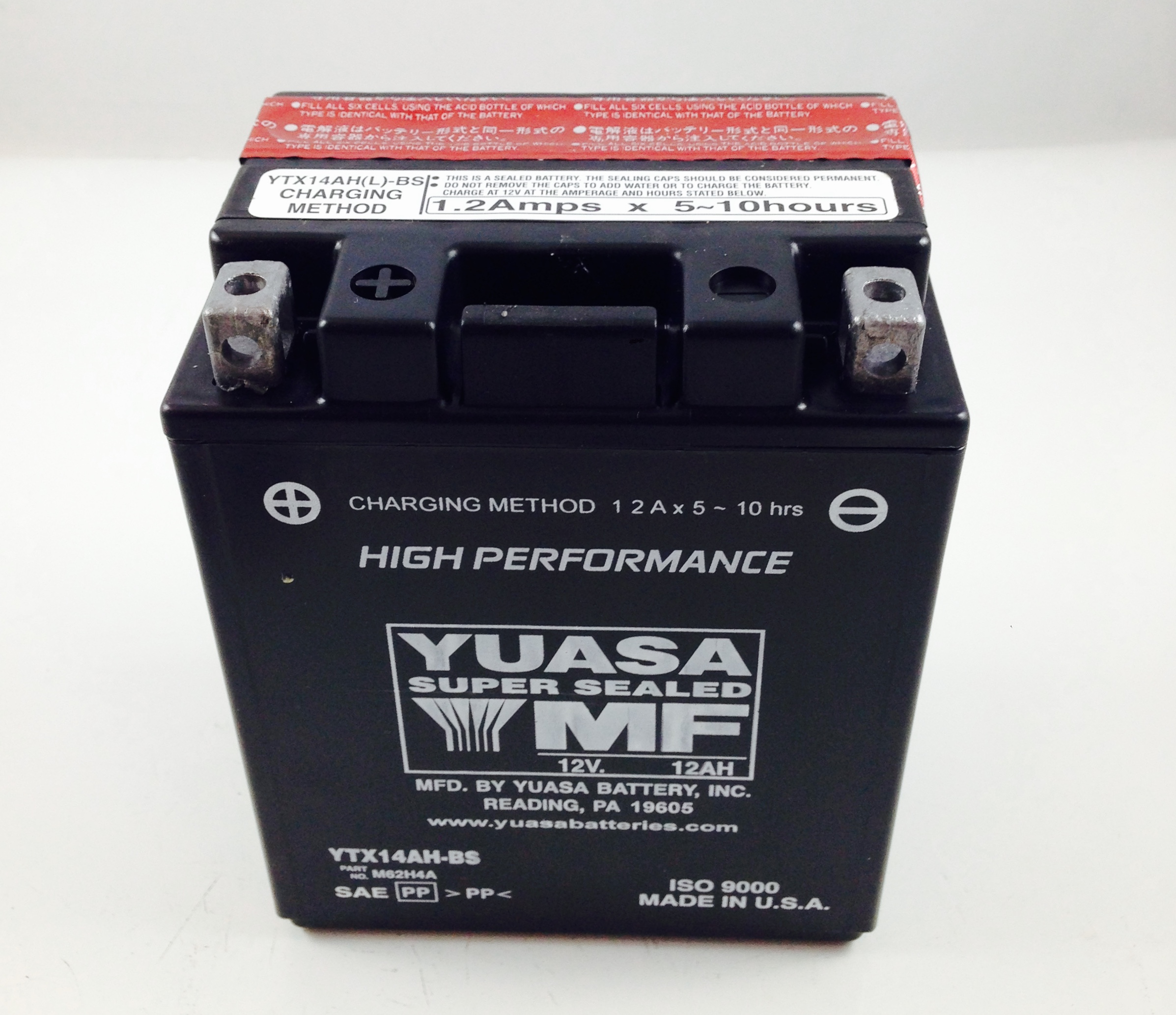 BATTERIA MOTO-SCOOTER YUASA 12V 12AH YTX14AH-BS SIGILLATA HIGH PERFORMANCE
