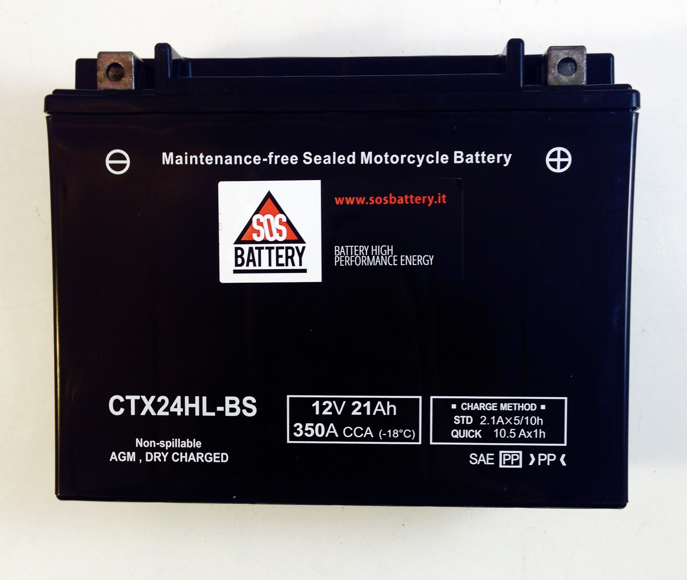 BATTERIA MOTO-SCOOTER SOS BATTERY 12V 21AH BM 224/A SIGILLATA - CTX24HL-BS