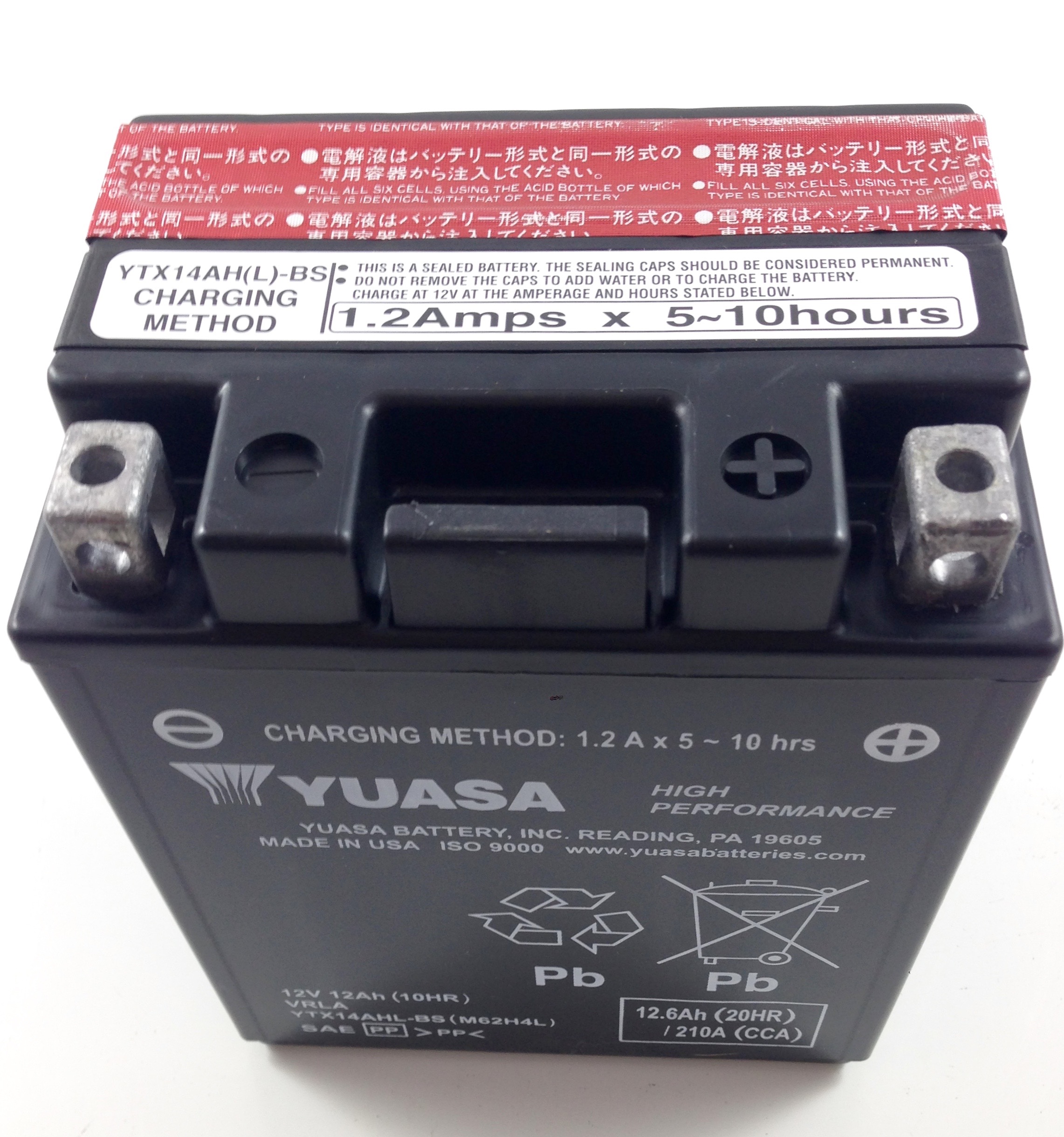 BATTERIA MOTO-SCOOTER YUASA 12V 12AH YTX14AHL-BS SIGILLATA HIGH PERFORMANCE